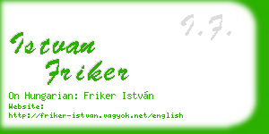 istvan friker business card